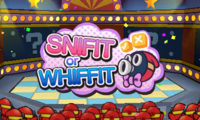 The logo for Snifit or Whiffit in Paper Mario: Sticker Star, and its Seabed Edition in Paper Mario: Color Splash.