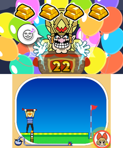 Screenshot of Wario Interrupts from WarioWare Gold