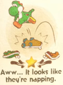 "Aw... It looks like they're napping." discovery from Snurfboard Habitat in Yoshi and the Mysterious Book