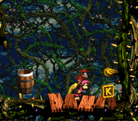 The K in Bramble Scramble (Donkey Kong Country 2: Diddy's Kong Quest)