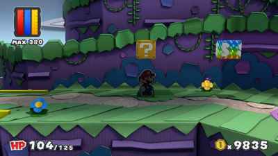 Fourth ? Block in Lighthouse Island of Paper Mario: Color Splash.