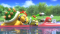 Bowser, Bowser Jr., Vector and Knuckles competing in the event during the opening.
