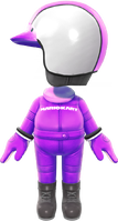 The Purple Mii Racing Suit from Mario Kart Tour