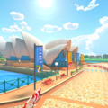 View of the Sydney Opera House as seen in Sydney Sprint in Mario Kart Tour