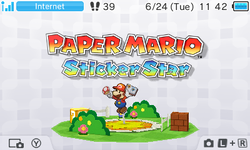 Home menu logo for Paper Mario: Sticker Star