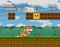 A Super Mario Bros.-style stage for Bowser in Paper Mario: The Thousand-Year Door