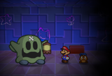 Mario and Goombario encountering the Big Lantern Ghost