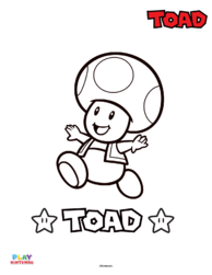 Line art of Toad from a paint-by-number activity