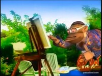 Funky Kong painting in "Painter Funky Kong"