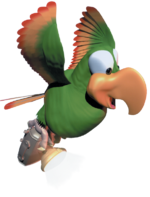 Artwork of Squawks the Parrot from Donkey Kong Country