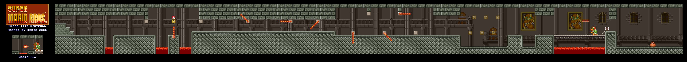 Map of World 1-4 (Super Mario All-Stars version)