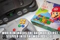 Image macro from the official NintendoAUNZ social media accounts showing a Nintendo 64 system and controller alongside a Super Mario 64 box