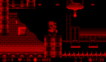 Screenshot of a Magma Saucer from Virtual Boy Wario Land.