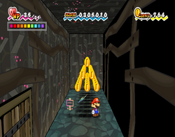 Mario finding 48 Coins in Floro Caverns of Chapter 5-3 of Super Paper Mario.