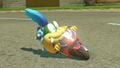 Larry performing "inside drifting" with the Sport Bike in Mario Kart 8