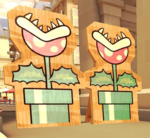 Two Piranha Plant Wooden cutouts found in Tour Paris Promenade