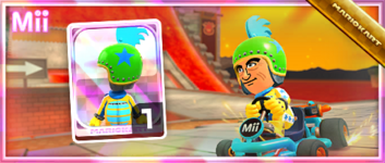 The Larry Mii Racing Suit from the Mii Racing Suit Shop in the 2023 Bowser Tour in Mario Kart Tour