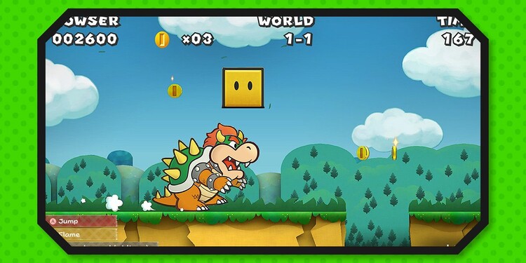 Image of Bowser shown with the second question of the Paper Mario Personality Quiz.