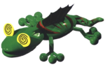 Official Artwork of Gecko from the game Super Mario RPG: Legend of the Seven Stars.