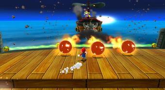 Mario on board an Airship.