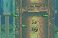 The Kongs swim around some Bazzas in Sunken Spruce in the Game Boy Advance remake of Donkey Kong Country 3