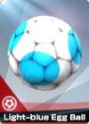 A Pro Soccer Gear Light-blue Egg Ball card from Mario Sports Superstars
