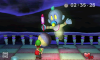 Luigi battles Chauncey in the Nintendo 3DS remake of Luigi's Mansion.