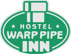 A sign of Hostel Warp Pipe Inn in Mario Kart 8 Deluxe
