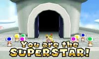 The castle with some Toads at the end of Perilous Palace Path with Bowser Jr. as the winner.
