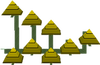 Model of pyramid platforms from Super Mario 64.