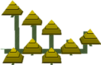 Model of pyramid platforms from Super Mario 64.