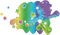 Artwork of Rainbow Mario from Super Mario Galaxy.