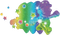 Artwork of Rainbow Mario from Super Mario Galaxy.