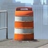 Squared screenshot of a construction barrel from Super Mario Odyssey.