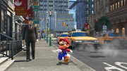 Mario walking alongside a New Donker