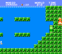 A glitch from Super Mario Bros.; Mario cannot move.