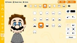 Screenshot of a Mii in Tomodachi Life: Living the Dream resembling Mario, showcasing the game's Mario-based Mii features.