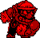 Sprite of Wario about to perform a Barge, from Virtual Boy Wario Land.