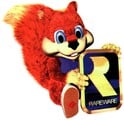 Conker with the Rareware logo, from Diddy Kong Racing