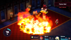 Flame Wall in Super Mario RPG for the Nintendo Switch