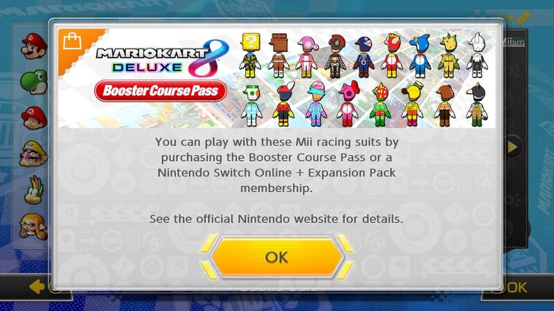 File:MK8D BCP no access message (DLC Mii racing suits).jpg - Super ...