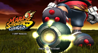 Title screen from the North American release of Mario Strikers Charged