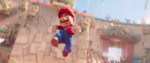 Mario jumping towards Donkey Kong