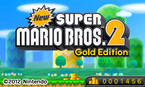 Screenshot of the title screen of New Super Mario Bros. 2 Gold Edition