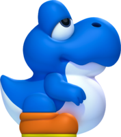 Artwork of a Bubble Baby Yoshi in New Super Mario Bros. U