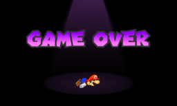 The Game Over screen from Paper Mario: Sticker Star.