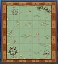Complete Sea Chart from Paper Mario: The Origami King with all treasure spots and islands
