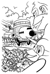 Illustration showing Funky Kong's barrel plane.