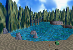 Screenshot of Jolly Roger Bay from Super Mario 64.