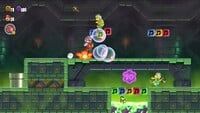 The first 10-flower coin in the level Fluff-Puff Peaks Palace in Super Mario Bros. Wonder
